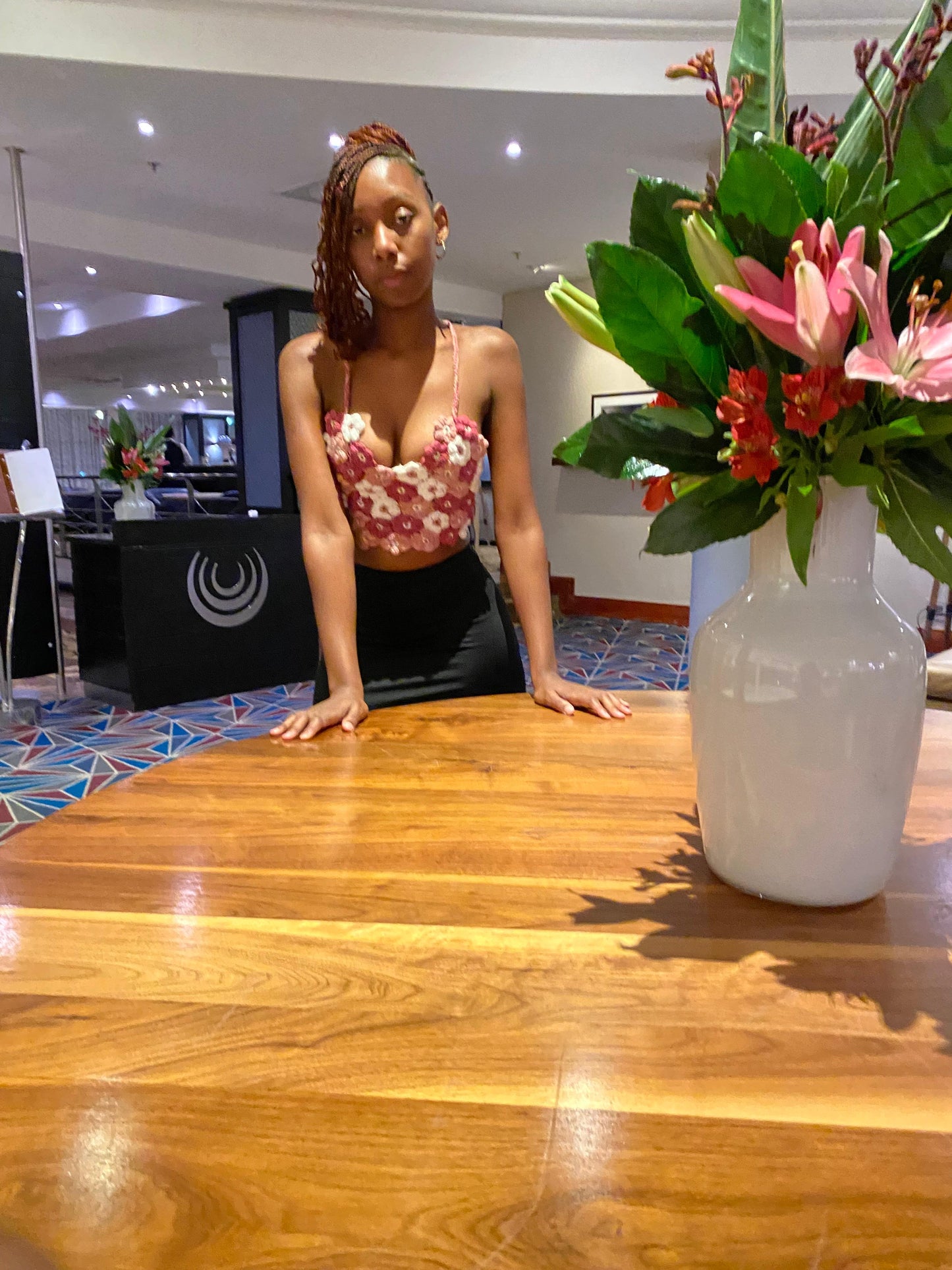 Floral Crochet Crop Top – Handcrafted Bloom Bustier