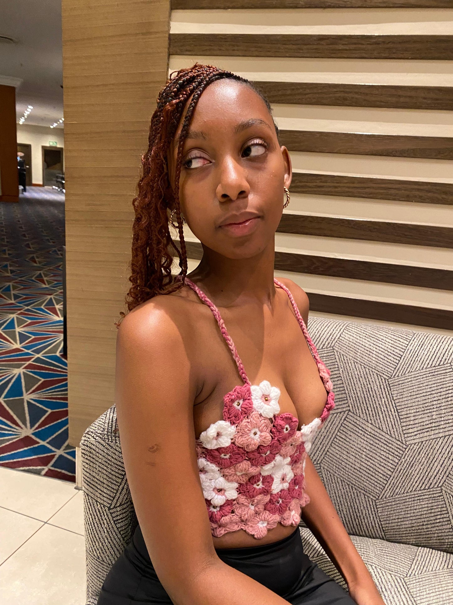 Floral Crochet Crop Top – Handcrafted Bloom Bustier