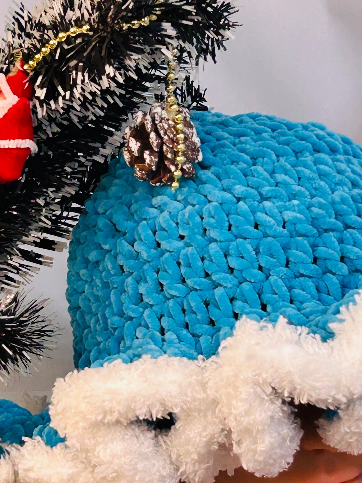 Sky Blue Ruffle Edge Crochet Hat – Handmade by Celestial Couture