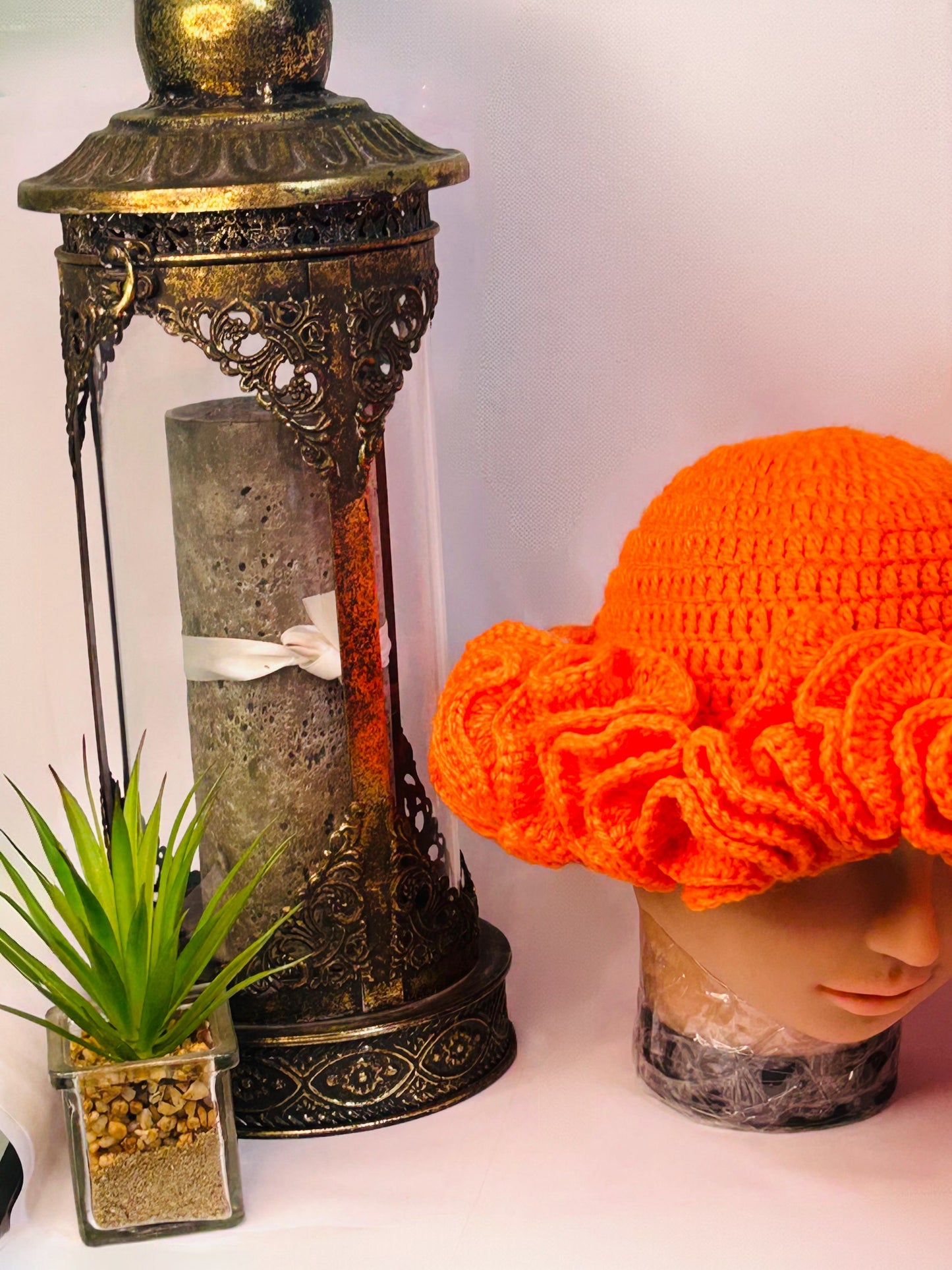 Bold Ruffle Crochet Hat β Orange Pop