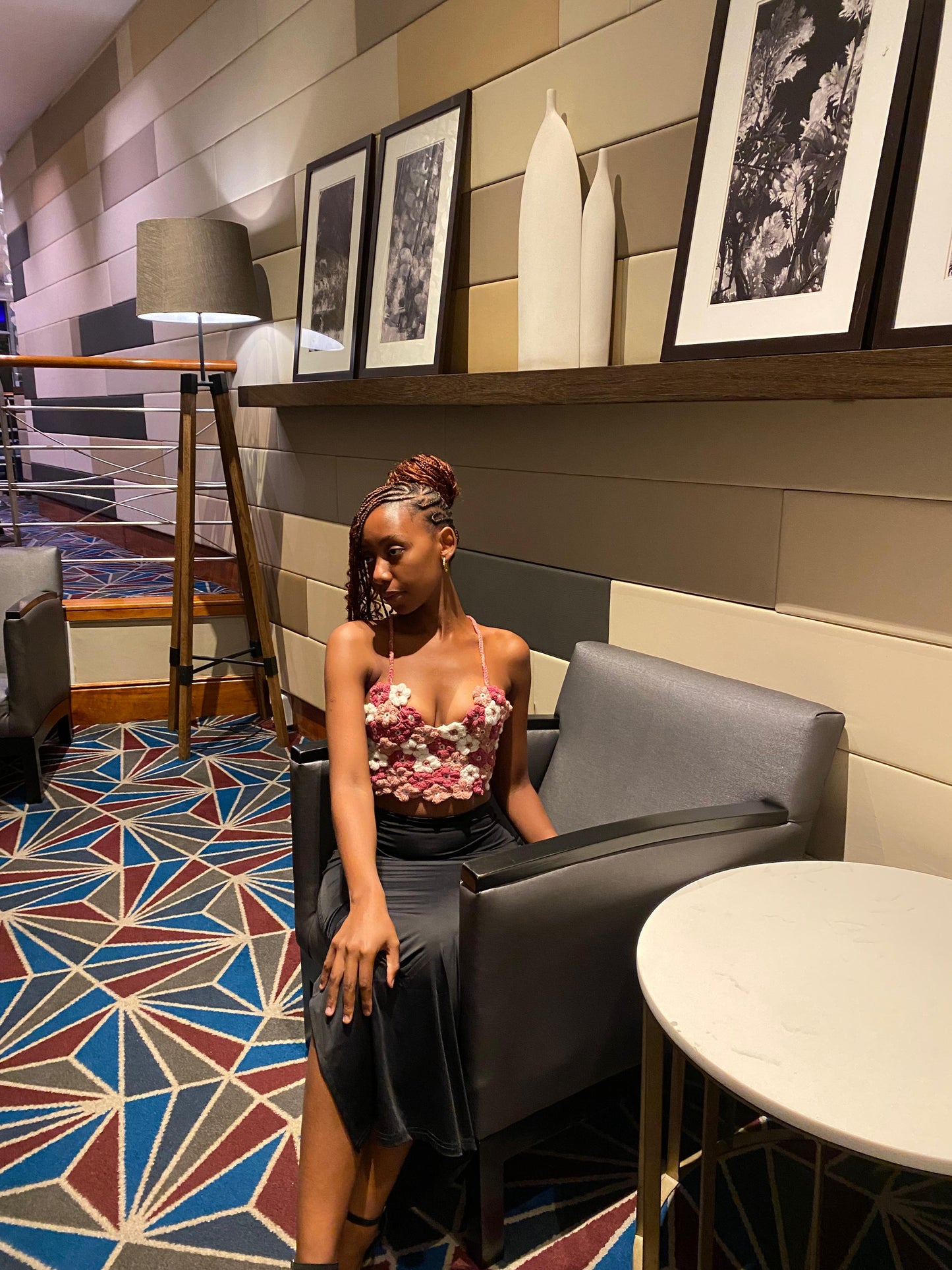 Floral Crochet Crop Top – Handcrafted Bloom Bustier