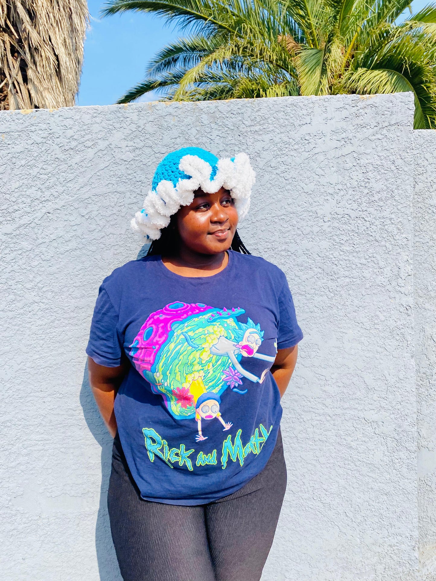 Sky Blue Ruffle Edge Crochet Hat – Handmade by Celestial Couture