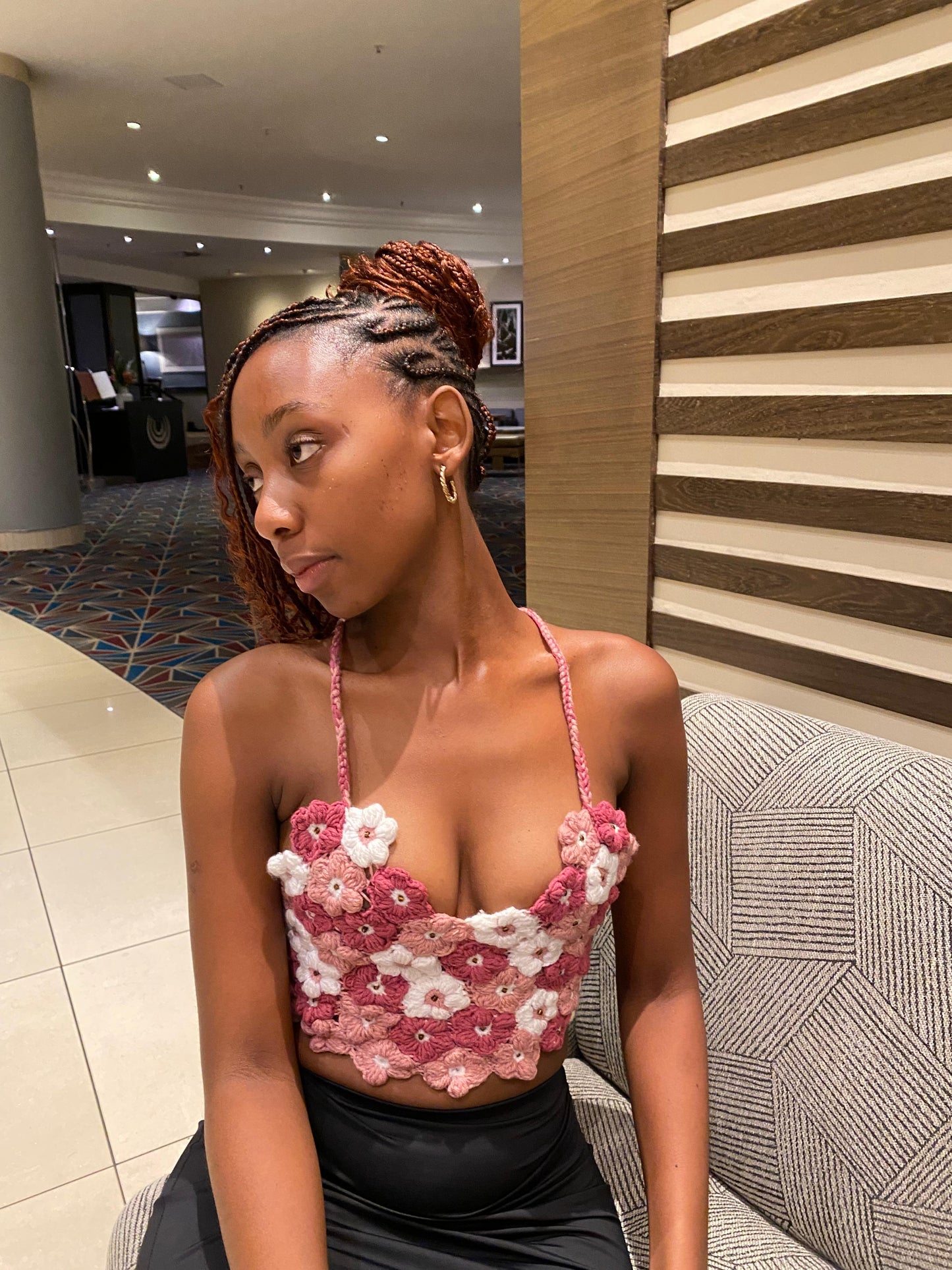 Floral Crochet Crop Top – Handcrafted Bloom Bustier